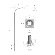 Cột thép tròn côn liền cần đơn Davilighting DVTCC8