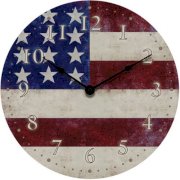  Geneva 4385G 12IN MDF WALL CLOCK US FLAG