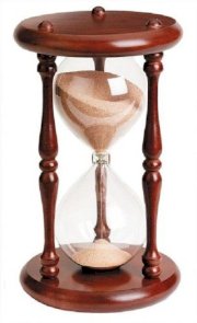 River City Clocks 60 Minute Wood Hourglass Timer with Cherry Finish, 9-Inches Tall, 960C
