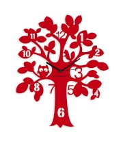 Blacksmith Red Laminated Aluminium Animal House Tree Wall Clock