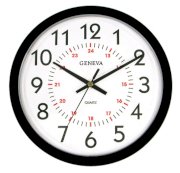 Geneva 14-Inch Wall Clock with 24-Hour Dial