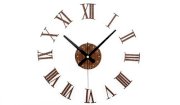 iCasso 3D Creative Home Modern Art Wood Roman Numerals Decoration DIY Wall Clock Home Decor