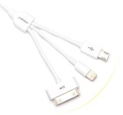 Cable 3 in 1 Pisen (MicroUSB, Lightning, iPhone 4)
