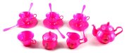 Deluxe Princess Pretend Play 18 Piece Toy Tea Set w/ 4 Cups, 3 Saucers, Tea & Sugar Pots, & Creamer, 3 Spoons and Forks