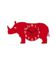 Blacksmith Red Laminated Aluminium Hippo Wall Clock