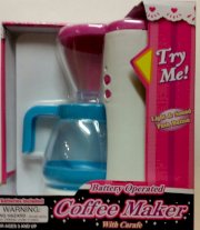 Toy Light & Sound Push Button Coffee Maker with Carafe