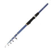 2.7M Meters Non-Slip Handle 6 Sections Telescoping Fishing Pole Rod Black Blue