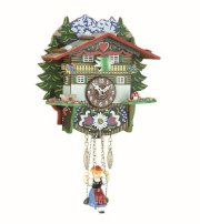 Kuckulino Black Forest Clock Swiss House with quartz movement and cuckoo chim