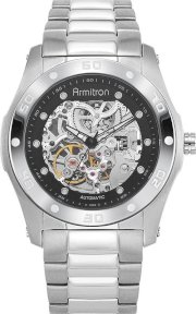 Armitron Men's Silver-Tone Round Black Watch 44mm  57252