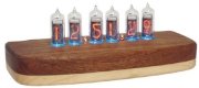 Classic Nixie Tube Clock Kit, IN-14 Tubes, Teak Maple Hardwood Base