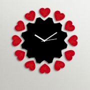 Timezone Multi Hearts Wall Clock Black And Red TI430DE26XZPINDFUR