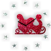 Zeeshaan Santa Cart & Stars Analog Wall Clock