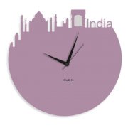 Klok India Skyline Wall Clock Mauve KL593DE61AKSINDFUR