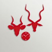 Timezone Deer Horn Wall Clock Red TI430DE78YBLINDFUR