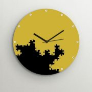 Timezone Puzzle Wall Clock Black And Dull Golden TI430DE03YIEINDFUR