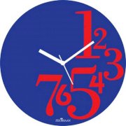 Zeeshaan Numbers On The Side Blue And Red Analog Wall Clock