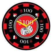  Crysto Chip & Dices Poker Wall Clock Red & Black CR726DE99LZKINDFUR