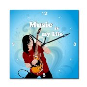 Gloob Music Is My Life Wall Clock Sticker GL672DE31PGUINDFUR