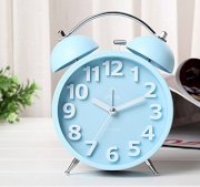 Elecbank Candy Color Large Hourly Number Reto Silent Non Ticking Alarm Clock (blue)