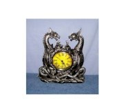Dragonstar - Twin Evil Dragons Clock Figurine Gothic Charm