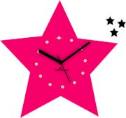 Zeeshaan Stars In Stars Pink And Black Analog Wall Clock
