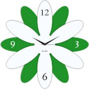 Klok Sunflower Wall Clock Green And White KL593DE09AMSINDFUR