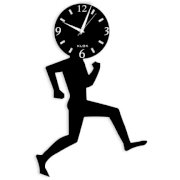 Klok Running Man Wall Clock Black KL593DE15AIQINDFUR