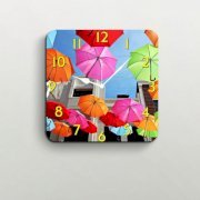 FurnishFantasy Colorful Umbrellas Wall Clock FU355DE07JGQINDFUR