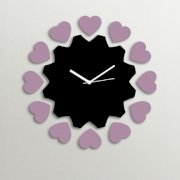 Timezone Multi Hearts Wall Clock Black And Mauve TI430DE25XZQINDFUR