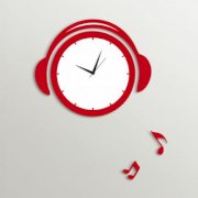  Timezone Headphone Wall Clock Red TI430DE87YIUINDFUR