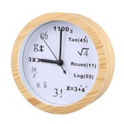 Doinshop Classic Modern Creative Math Pattern Decoration Bell Desk Digital WhiteAlarm Clock