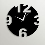 Timezone Simple Number Wall Clock Black TI430DE82YBHINDFUR