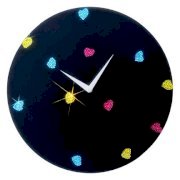  Crysto Black Base With Crystal Heart Colorful Wall Clock  CR726DE64AMTINDFUR