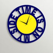 Timezone Time Is On My Side Wall Clock Dark Blue And Yellow TI430DE69YBUINDFUR