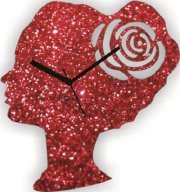 Zeeshaan Beauty With Rose Glitter Analog Wall Clock