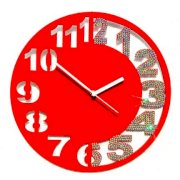 Crysto Red Engraved Wall Clock CR726DE23HFKINDFUR