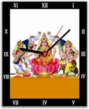 Lovely Collection Saraswati, Lakshmi And Ganesha Religious Analog Wall Clock