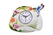 6.3"H Ceramic Hummingbird Clock