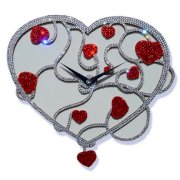 Crysto Swirling Heart Wall Clock Red & White CR726DE77HZMINDFUR