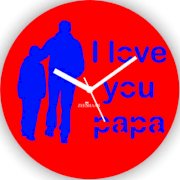 Zeeshaan I Love You Papa Analog Wall Clock