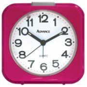 Advance Time Technology Square Quartz Analog Alarm Clock, Pink