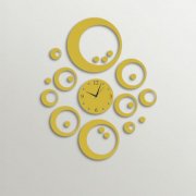 Timezone Many Circle Designer Wall Clock Dull Golden TI430DE50YGJINDFUR