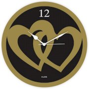 Klok Magic Of Love Hearts Wall Clock Golden KL593DE10AEZINDFUR