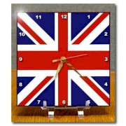 3dRose dc_62560_1 Union Jack Old British Naval Flag Desk Clock, 6 by 6-Inch