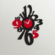 Timezone Stylized Numbers Wall Clock Black And Red TI430DE71YJKINDFUR