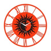 Klok Sun Wall Clock Orange And Black KL593DE97ARAINDFUR