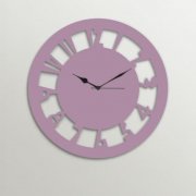 Timezone Stylized Wall Clock Mauve TI430DE82YQRINDFUR