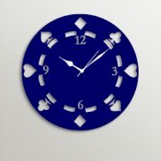 Timezone Playing Cards Suits Wall Clock Dark Blue TI430DE59XYIINDFUR