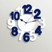  Timezone Classic Numbers Wall Clock White And Dark Blue TI430DE43YWAINDFUR
