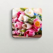 FurnishFantasy Colorful Tulips Bunch Wall Clock FU355DE38JFLINDFUR